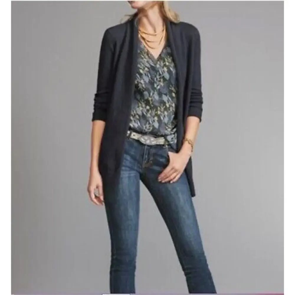 CAbi Victoria Keyhole Knit Cardigan Sweater Black Size Medium